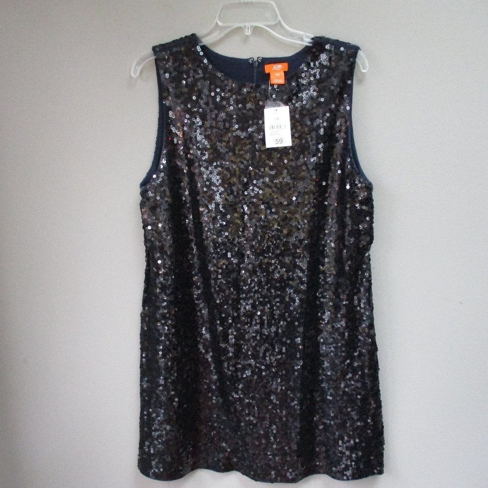 Womens Joe Fresh Black Sequin Dress Sleeveless Size Large